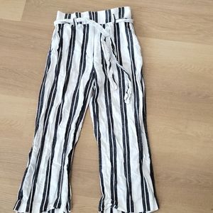 H&M tie waist wide leg pants